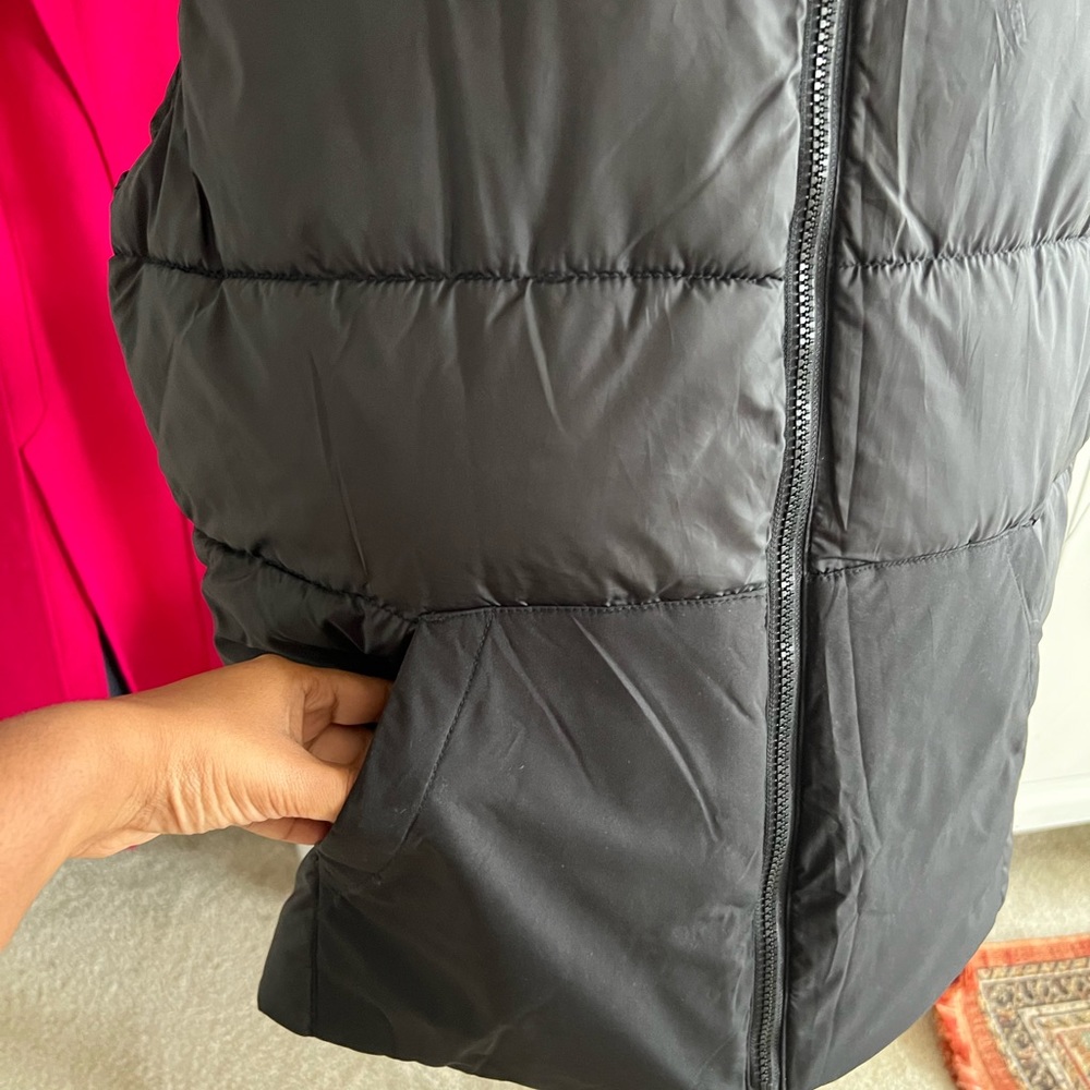 Zara Black Color Block Dual Texture Puffer Vest - image 7